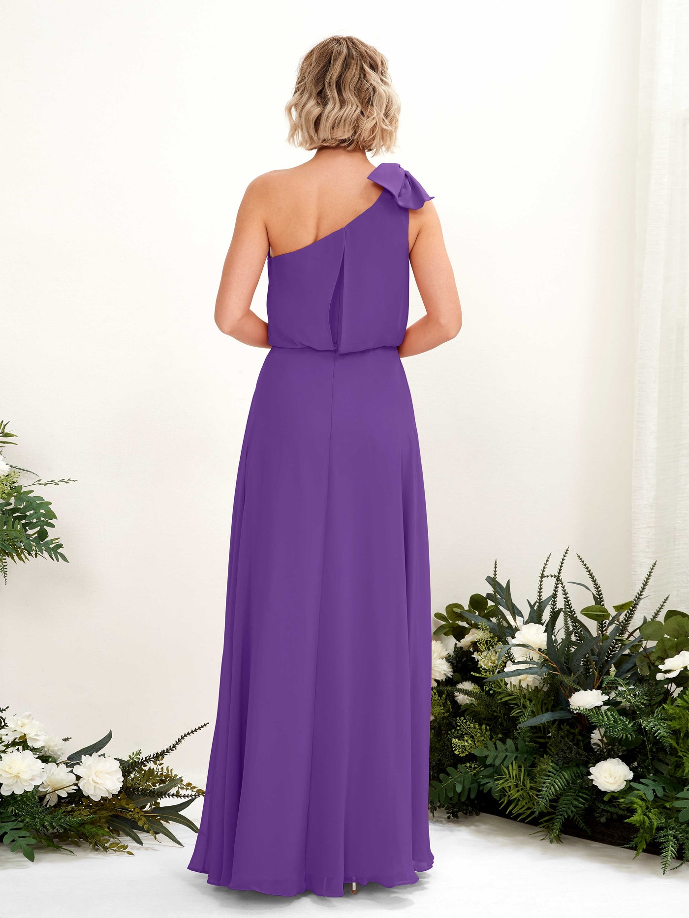 A-line One Shoulder Sleeveless Chiffon Bridesmaid Dress - Regency (81225528)#color_regency