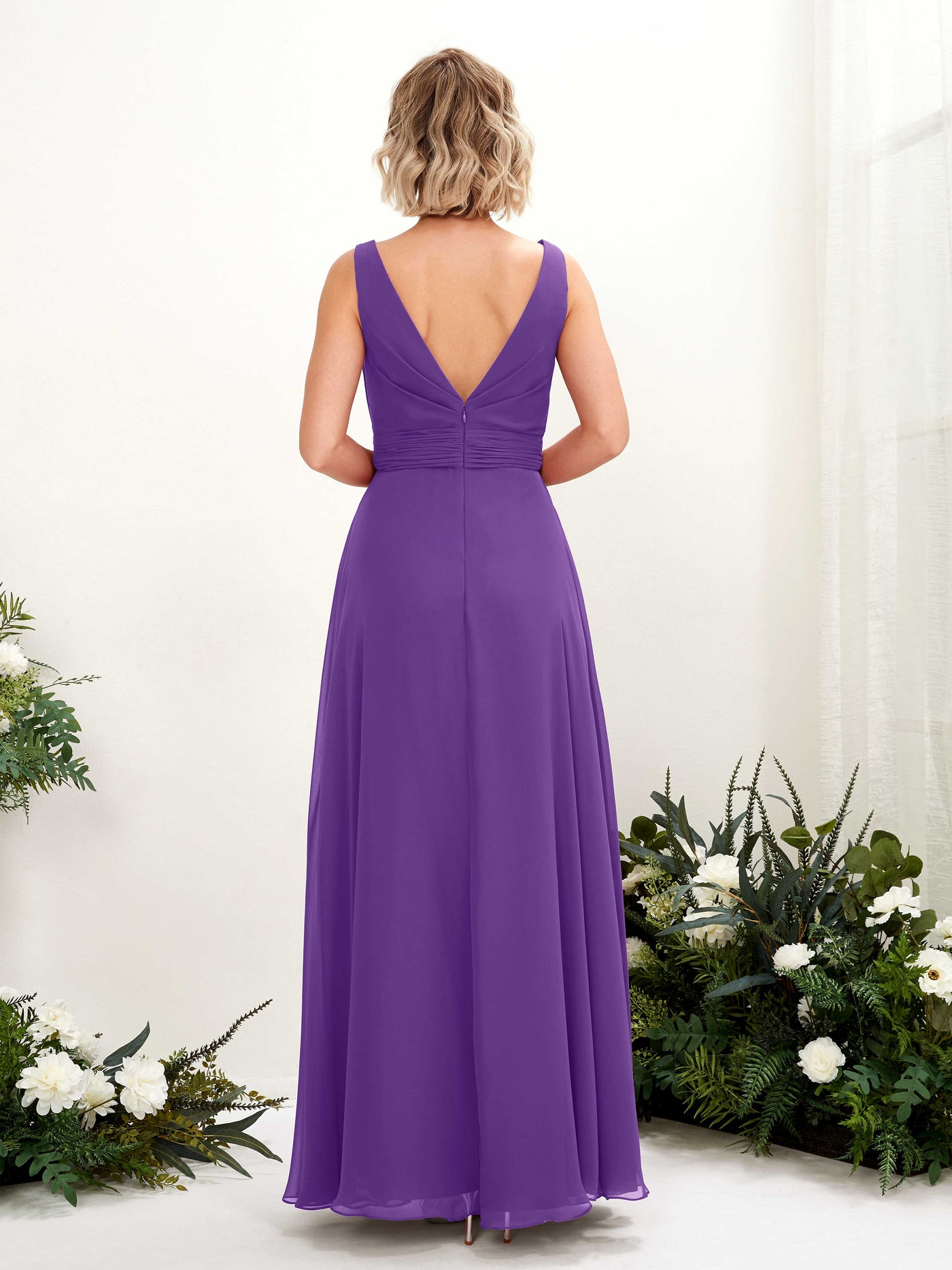 A-line Bateau Sleeveless Chiffon Bridesmaid Dress - Regency (81225828)#color_regency