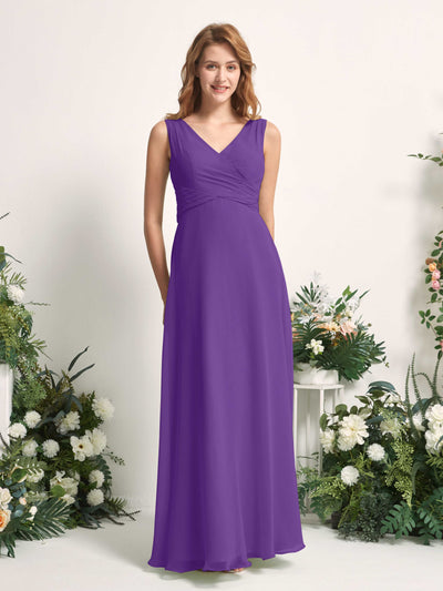 Carlyna June A-Line Regency Bridesmaid Dress Maxi Sleeveless V-Neck Dress #color_regency