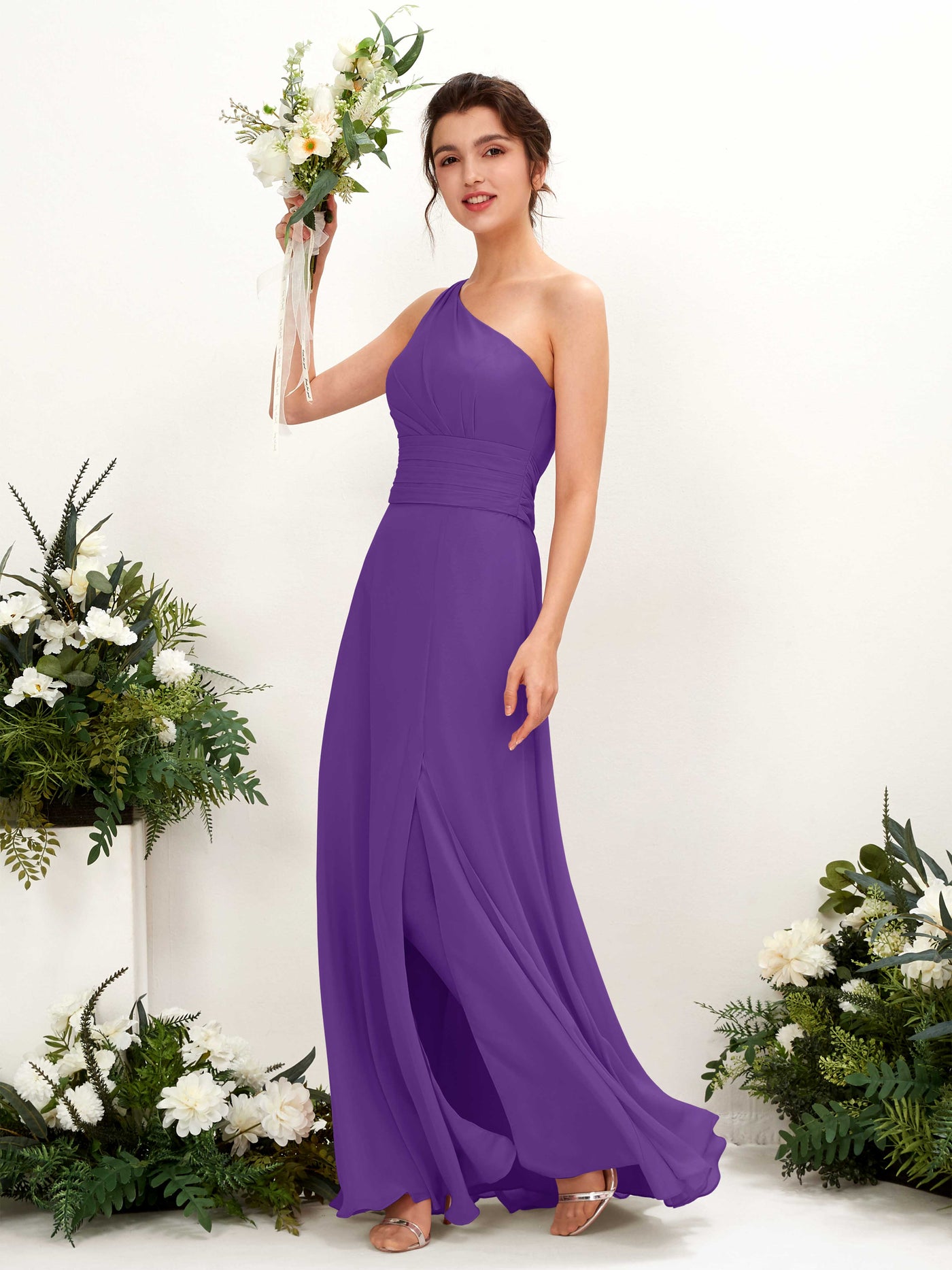 A-line One Shoulder Sleeveless Bridesmaid Dress - Regency (81224728)#color_regency