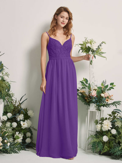 Carlyna Alexandra A-Line Regency Beaded Bridesmaid Dress Maxi Sleeveless V-Neck Dress Front View #color_regency