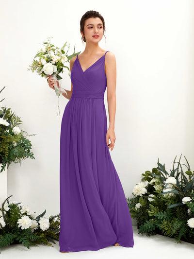 Carlyna Dira A-Line Regency Bridesmaid Dress Maxi Sleeveless V-Neck Dress Front View #color_regency