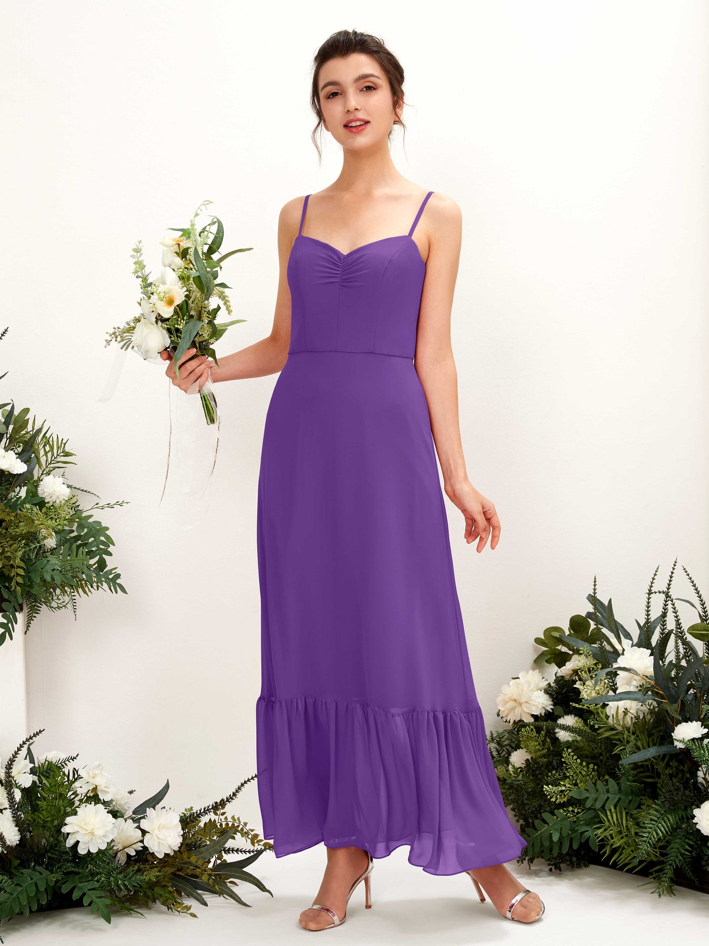 Spaghetti-straps Sweetheart Sleeveless Chiffon Bridesmaid Dress - Regency (81223028)#color_regency