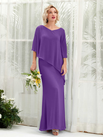 Carlyna Violaine A-Line Regency Bridesmaid Dress Maxi Three Quarter Sleeve V-Neck Dress #color_regency