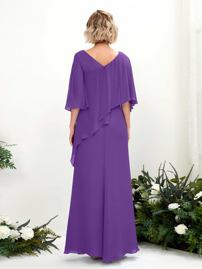 Carlyna Violaine A-Line Regency Bridesmaid Dress Maxi Three Quarter Sleeve V-Neck Dress #color_regency