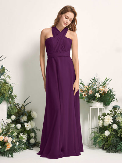 Carlyna Carolyn Convertible Grape Bridesmaid Dress Maxi Sleeveless Sweetheart Dress Side View 5 #color_grape