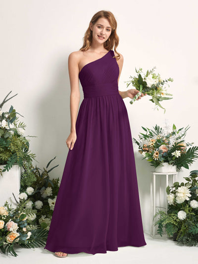 Carlyna Pandora A-Line Grape Bridesmaid Dress Maxi Sleeveless One Shoulder Dress #color_grape