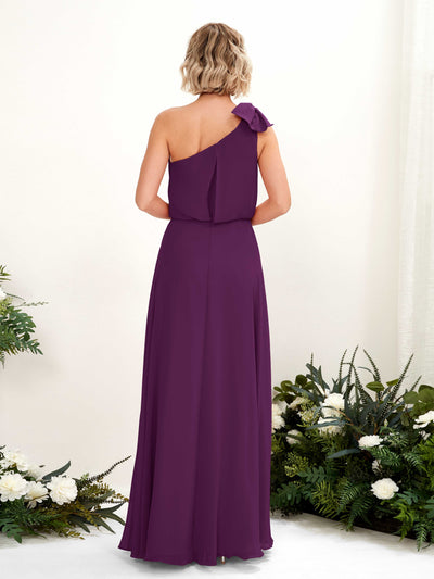Carlyna Laurel A-Line Grape Bridesmaid Dress Maxi Sleeveless One Shoulder Dress #color_grape