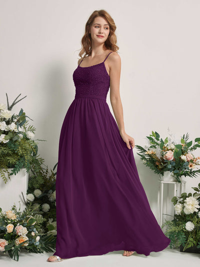 Carlyna Ursula A-Line Grape Beaded Bridesmaid Dress Maxi Sleeveless Sweetheart Dress #color_grape