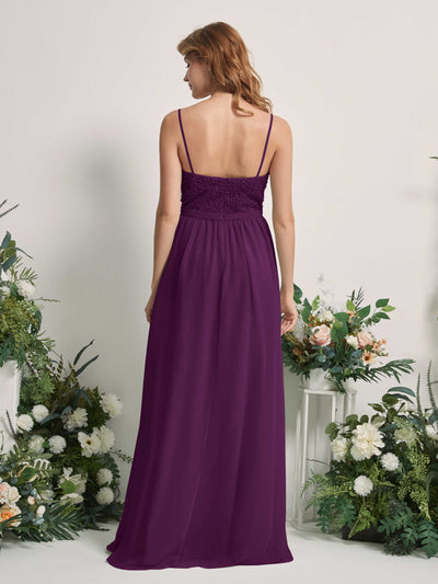 Carlyna Ursula A-Line Grape Beaded Bridesmaid Dress Maxi Sleeveless Sweetheart Dress #color_grape