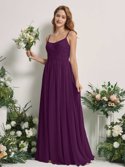 Carlyna Verna A-Line Grape Beaded Bridesmaid Dress Maxi Sleeveless Sweetheart Dress #color_grape