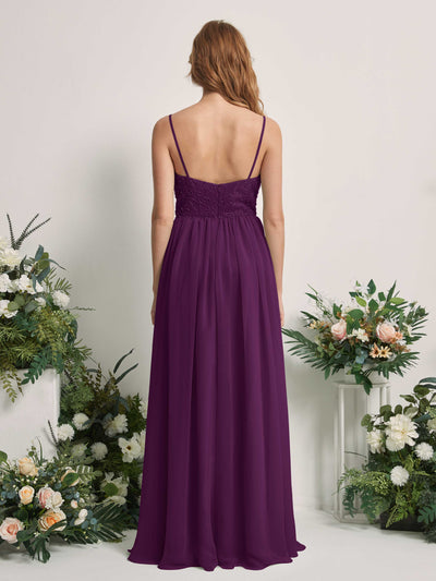Carlyna Verna A-Line Grape Beaded Bridesmaid Dress Maxi Sleeveless Sweetheart Dress #color_grape