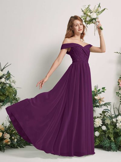 Carlyna Leona A-Line Grape Embroidered Bridesmaid Dress Maxi Sleeveless Sweetheart Dress #color_grape