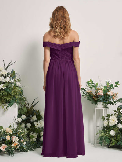 Carlyna Leona A-Line Grape Embroidered Bridesmaid Dress Maxi Sleeveless Sweetheart Dress #color_grape