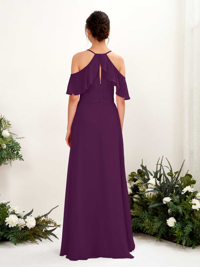Carlyna Orlane A-Line Grape Bridesmaid Dress Maxi Sleeveless V-Neck Dress #color_grape