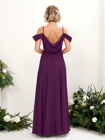 Carlyna Kauku A-Line Grape Bridesmaid Dress Maxi Sleeveless V-Neck Dress #color_grape