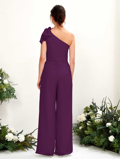 Carlyna Jasmine Jumpsuit Grape Bridesmaid Dress Maxi Sleeveless One Shoulder Dress #color_grape