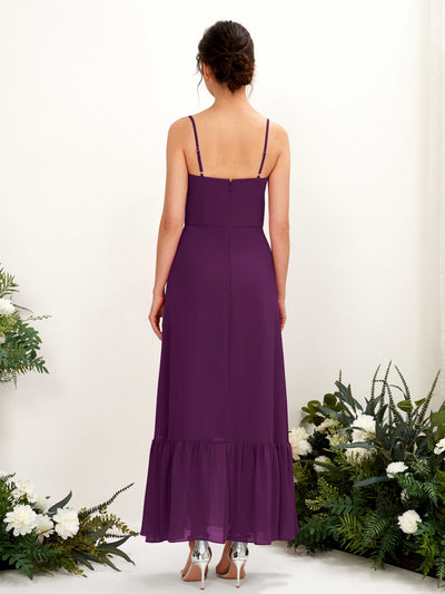 Carlyna Delia Sheath Grape Bridesmaid Dress Maxi Sleeveless Spaghetti Strap Dress Back View #color_grape