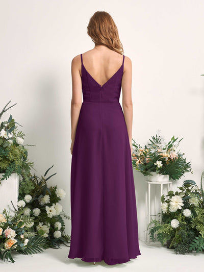 Carlyna Hannah A-Line Grape Bridesmaid Dress Maxi Sleeveless Sweetheart Dress Back View #color_grape