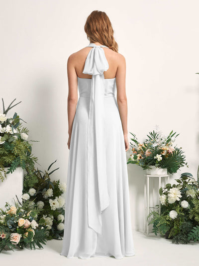 Carlyna Carolyn Convertible White Bridesmaid Dress Maxi Sleeveless Sweetheart Dress Side View 2 #color_white