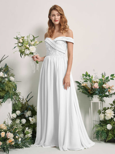 Carlyna Leona A-Line White Embroidered Bridesmaid Dress Maxi Sleeveless Sweetheart Dress #color_white
