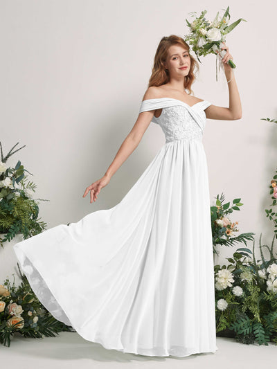 Carlyna Leona A-Line White Embroidered Bridesmaid Dress Maxi Sleeveless Sweetheart Dress #color_white
