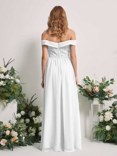 Carlyna Leona A-Line White Embroidered Bridesmaid Dress Maxi Sleeveless Sweetheart Dress #color_white
