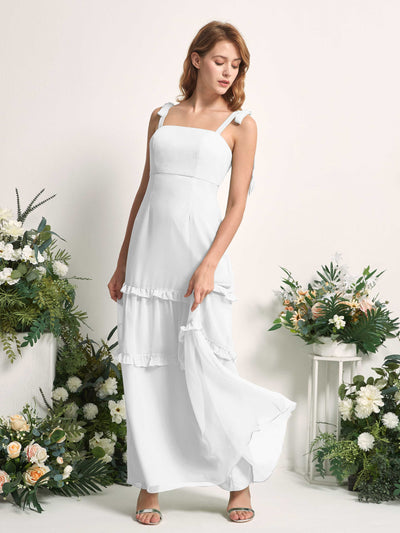 Carlyna Kaiya A-Line White Bridesmaid Dress Maxi Sleeveless Straight Dress #color_white