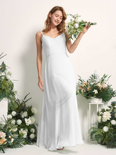 Carlyna Hannah A-Line White Bridesmaid Dress Maxi Sleeveless Sweetheart Dress Side View 2 #color_white