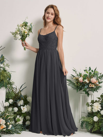 Carlyna Verna A-Line Pewter Beaded Bridesmaid Dress Maxi Sleeveless Sweetheart Dress #color_pewter