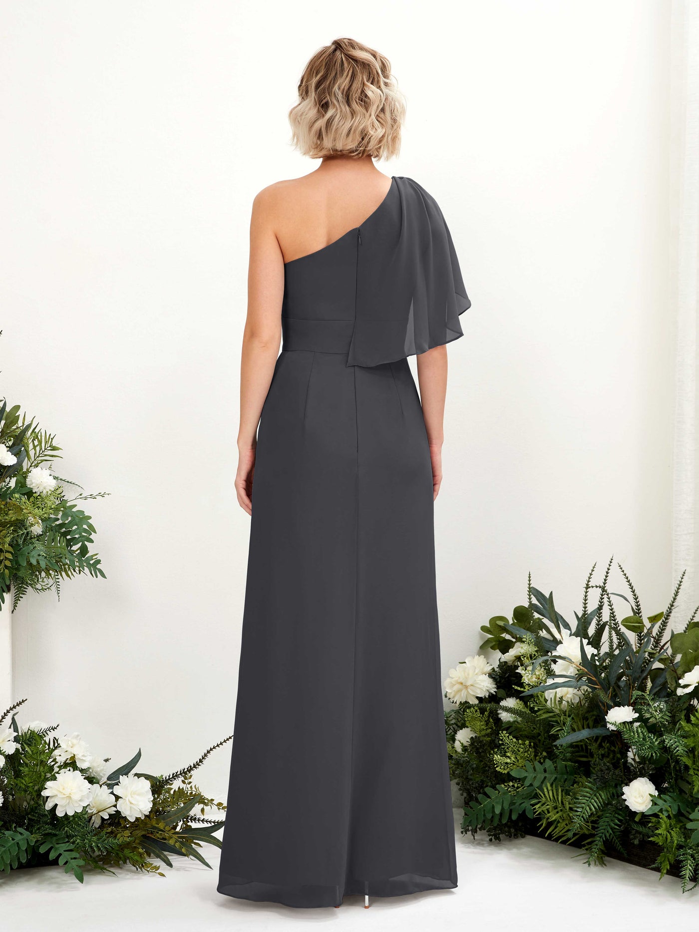 Ball Gown Sleeveless Chiffon Bridesmaid Dress - Pewter (81223738)#color_pewter