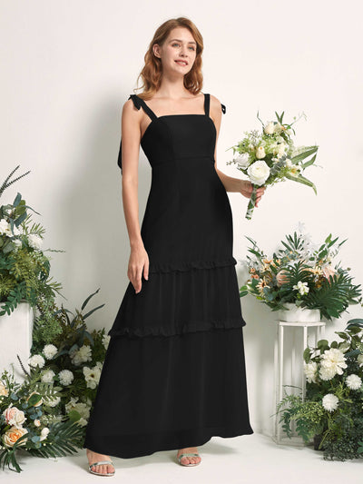 Carlyna Kaiya A-Line Black Bridesmaid Dress Maxi Sleeveless Straight Dress #color_black