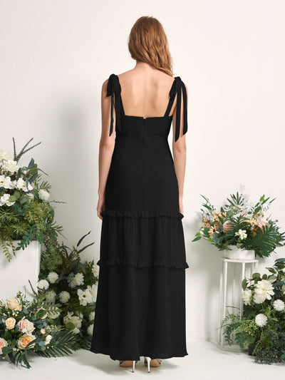 Carlyna Kaiya A-Line Black Bridesmaid Dress Maxi Sleeveless Straight Dress #color_black